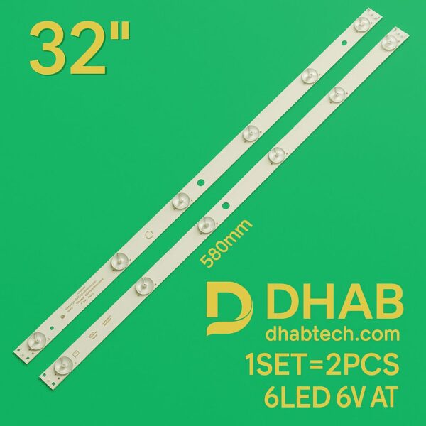 مسطره 6 ليد 6 فولت جاك 32 بوصه